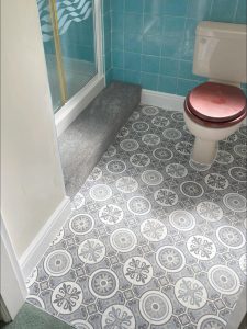 Viking Bay Flooring with carpeted step. Supllied by Coventry Store